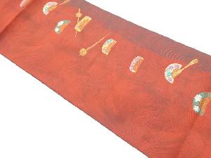 櫛に簪模様織出し名古屋帯